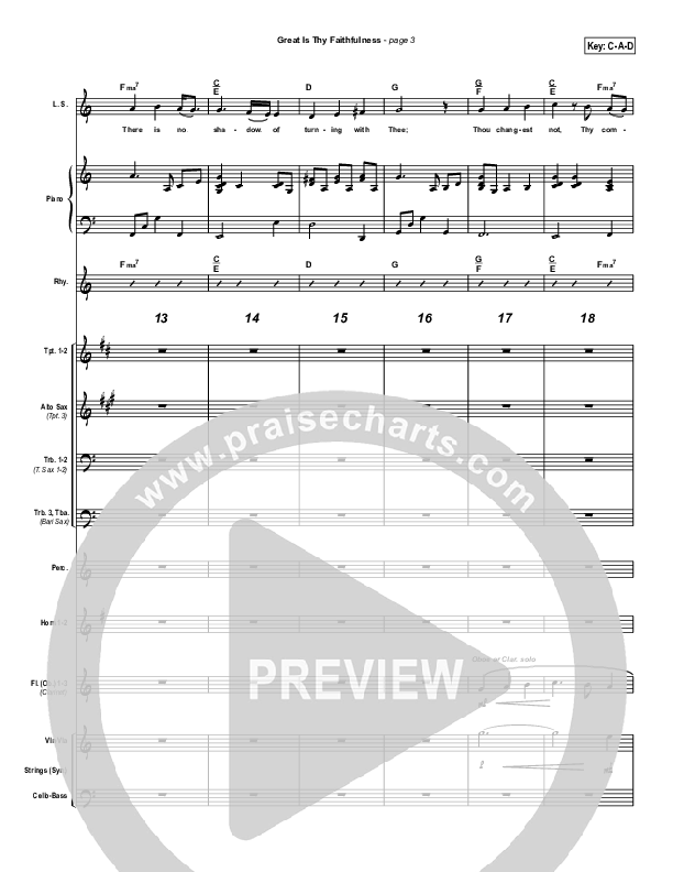 Great Is Thy Faithfulness Conductor's Score (Brian Doerksen)