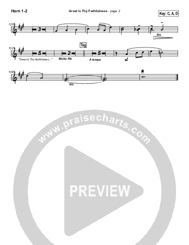 Great Is Thy Faithfulness French Horn 1/2 (Brian Doerksen)