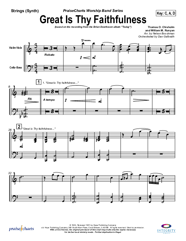 Great Is Thy Faithfulness Synth Strings (Brian Doerksen)