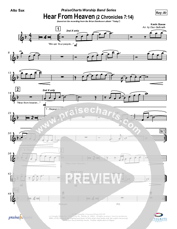 Hear From Heaven Alto Sax (Brian Doerksen)