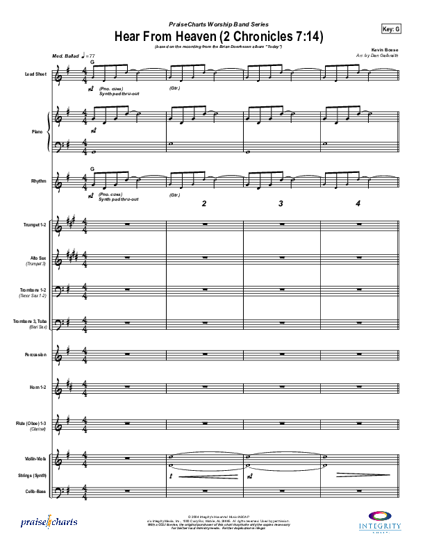 Hear From Heaven Conductor's Score (Brian Doerksen)