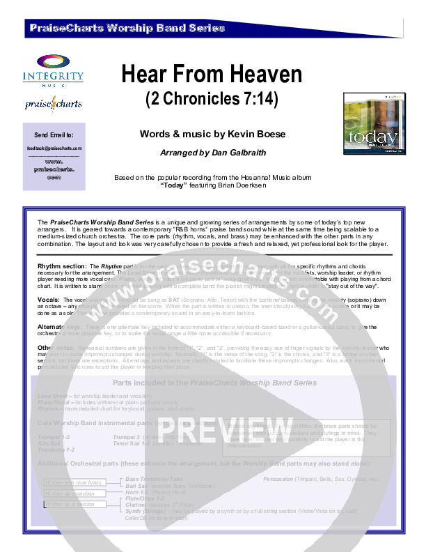 Hear From Heaven Cover Sheet (Brian Doerksen)