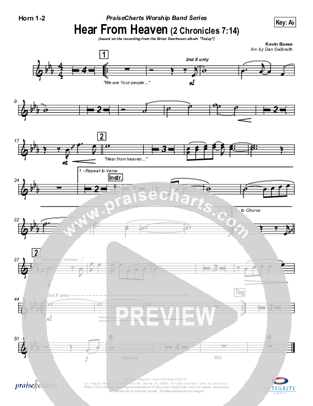 Hear From Heaven French Horn 1/2 (Brian Doerksen)