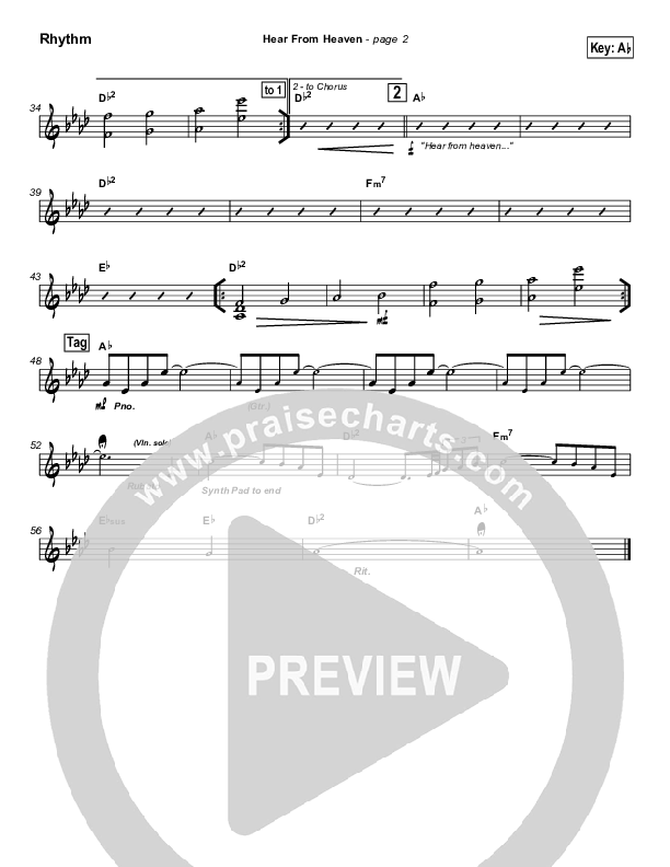 Hear From Heaven Rhythm Chart (Brian Doerksen)