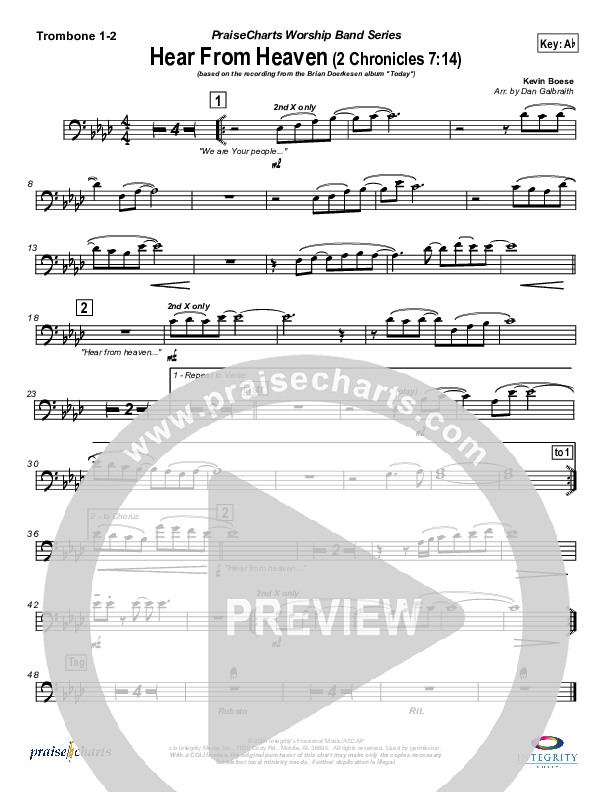 Hear From Heaven Trombone 1/2 (Brian Doerksen)