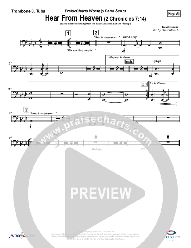 Hear From Heaven Trombone 3/Tuba (Brian Doerksen)