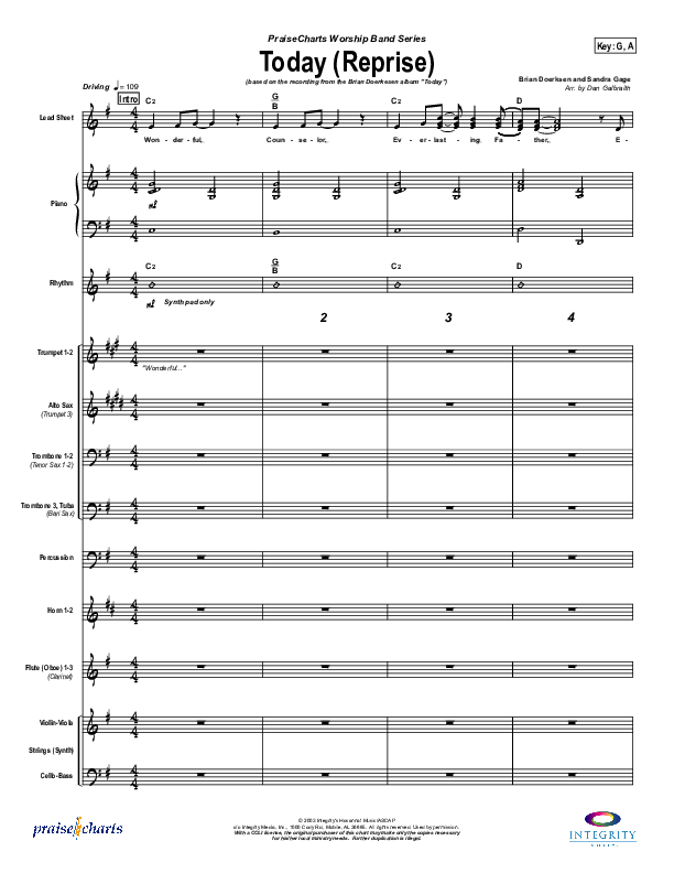 Today Conductor's Score (Brian Doerksen)