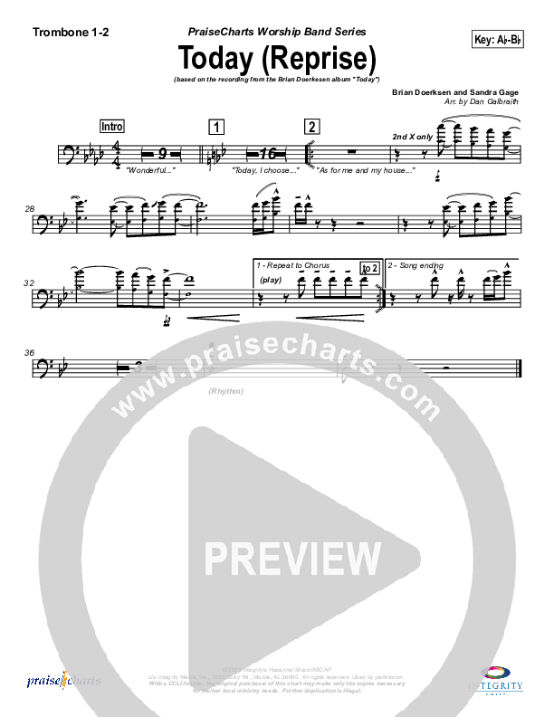 Today Trombone 1/2 (Brian Doerksen)