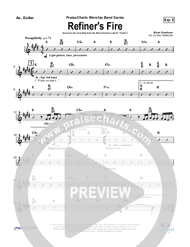 Refiner's Fire Rhythm Chart (Brian Doerksen)