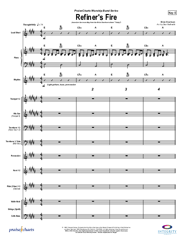 Refiner's Fire Conductor's Score (Brian Doerksen)