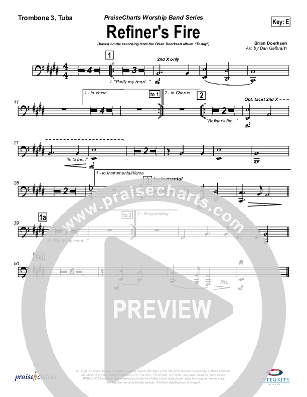 Refiner's Fire Trombone 3/Tuba (Brian Doerksen)