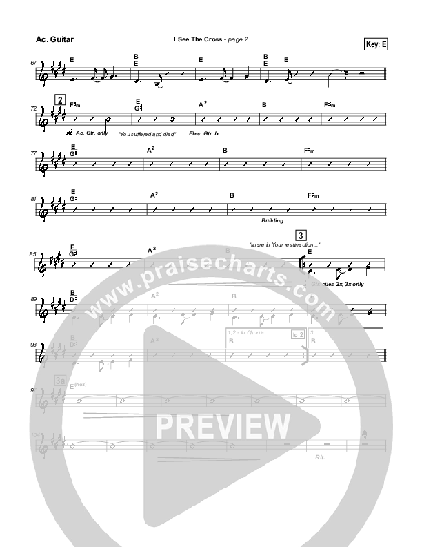 I See the Cross Acoustic Guitar (Brian Doerksen)