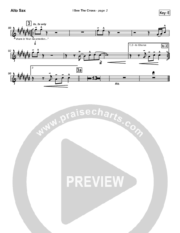 I See the Cross Alto Sax (Brian Doerksen)