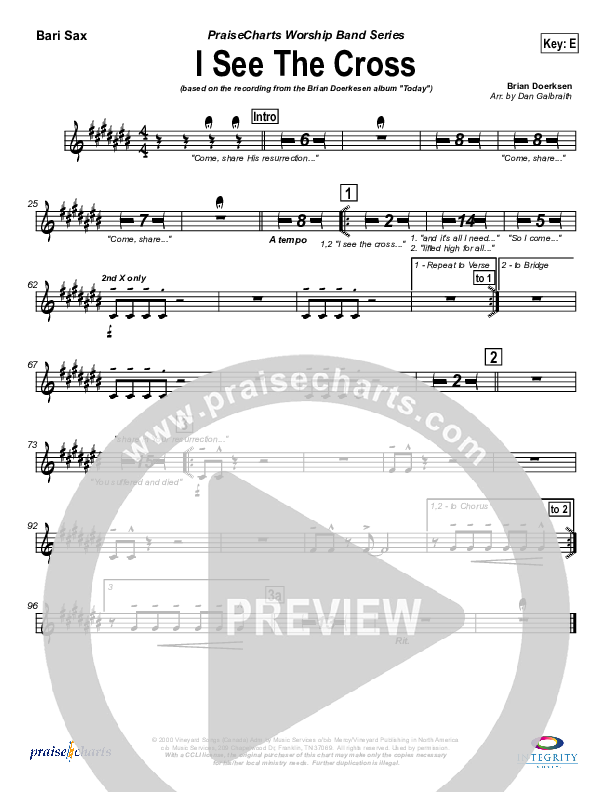 I See the Cross Bari Sax (Brian Doerksen)