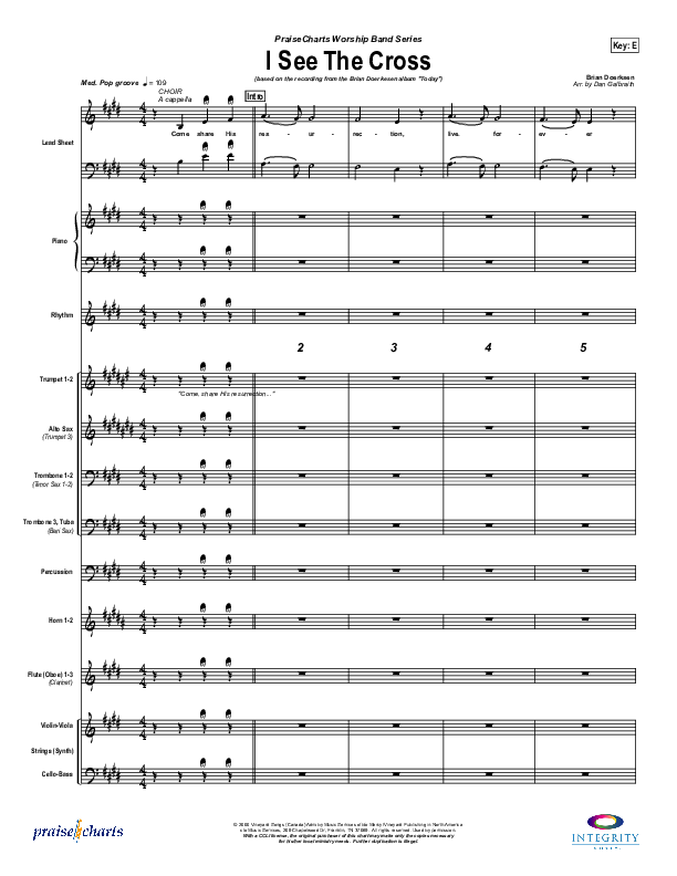 I See the Cross Conductor's Score (Brian Doerksen)