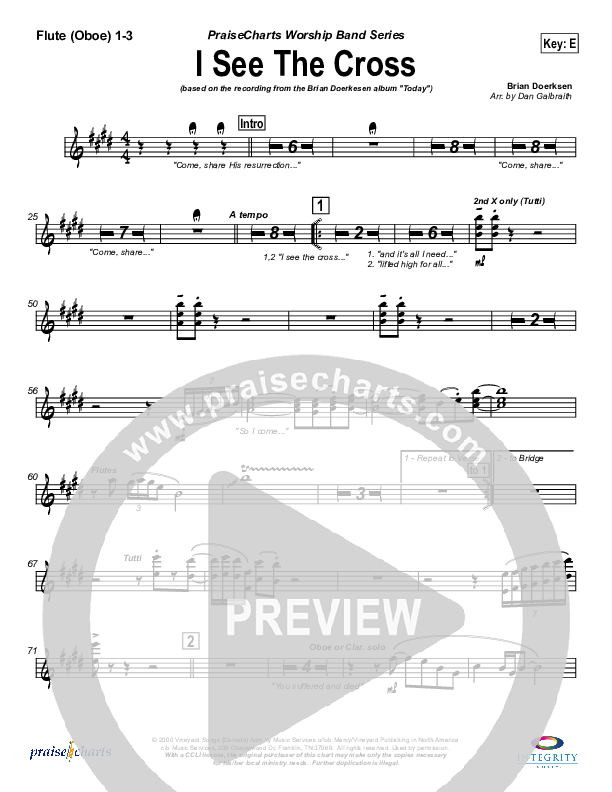 I See the Cross Flute/Oboe 1/2/3 (Brian Doerksen)