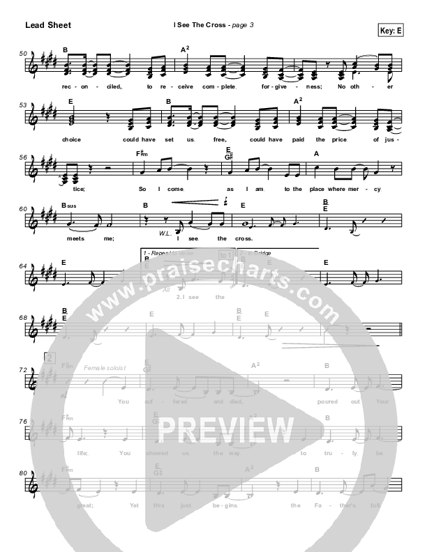 I See the Cross Lead Sheet (Brian Doerksen)