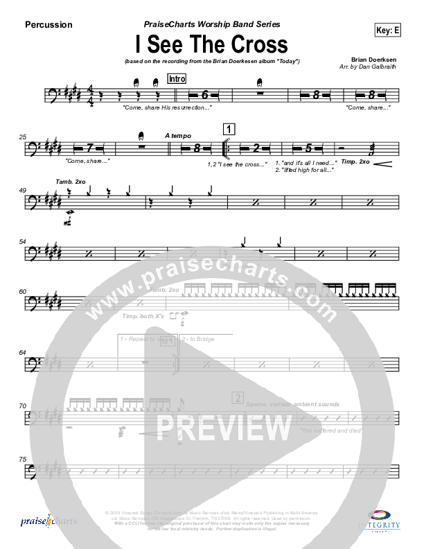 I See the Cross Percussion (Brian Doerksen)