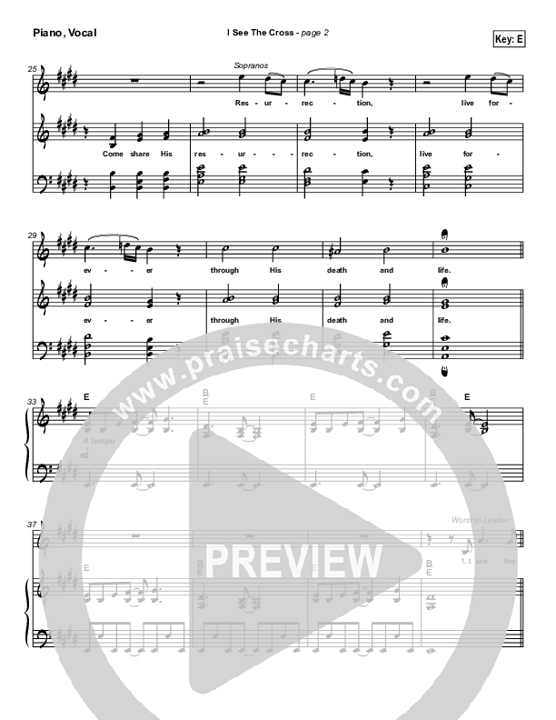 I See the Cross Piano/Vocal (SATB) (Brian Doerksen)