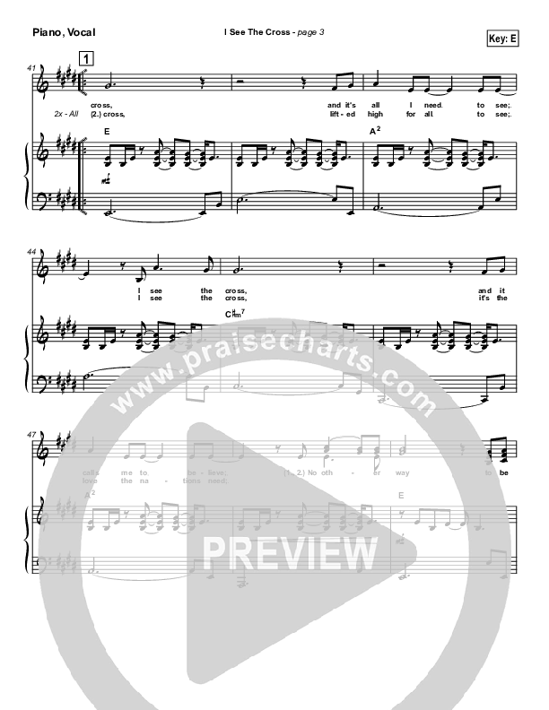 I See the Cross Piano/Vocal (SATB) (Brian Doerksen)