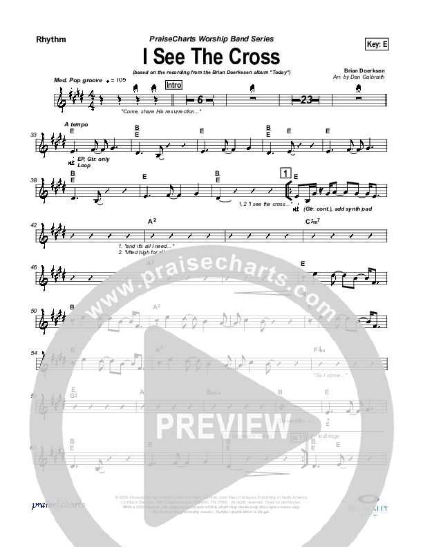I See the Cross Rhythm Chart (Brian Doerksen)
