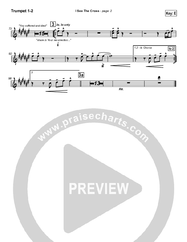 I See the Cross Trumpet 1,2 (Brian Doerksen)