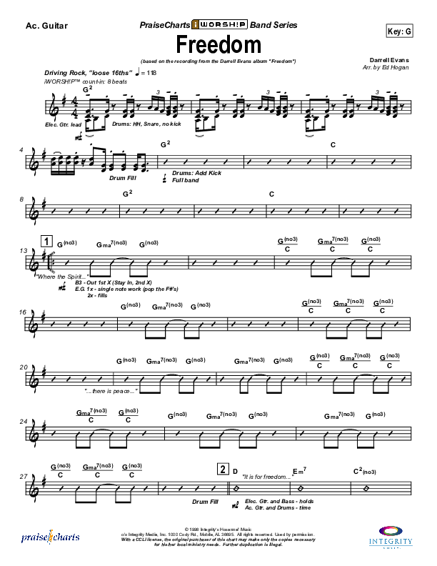 Freedom Acoustic Guitar (Darrell Evans)