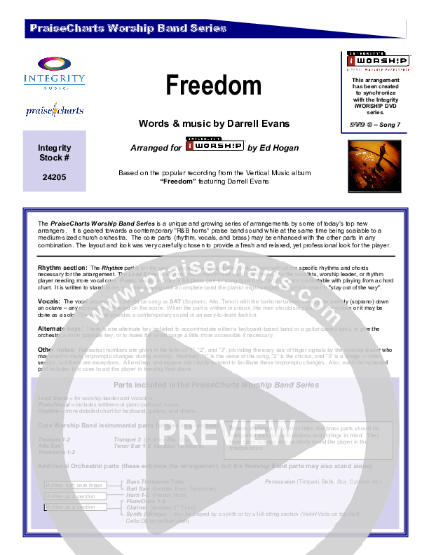 Freedom Cover Sheet (Darrell Evans)