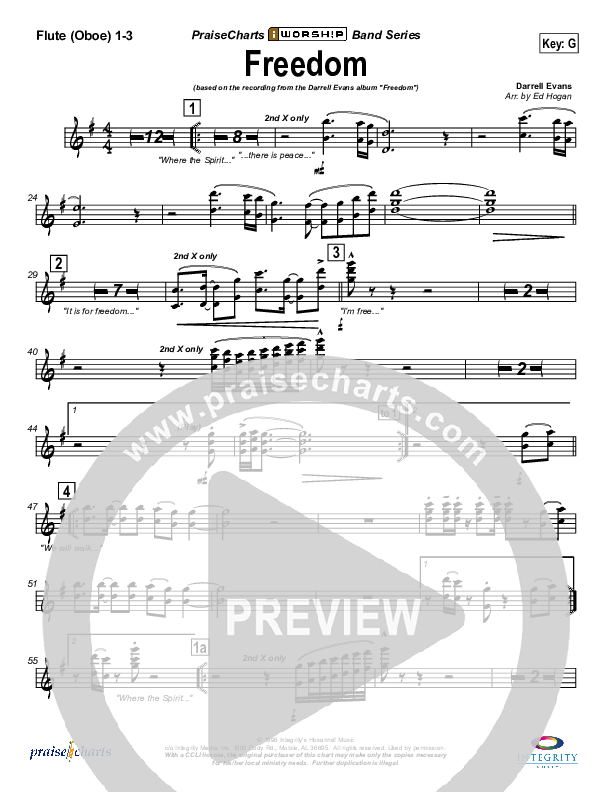 Freedom Flute/Oboe 1/2/3 (Darrell Evans)