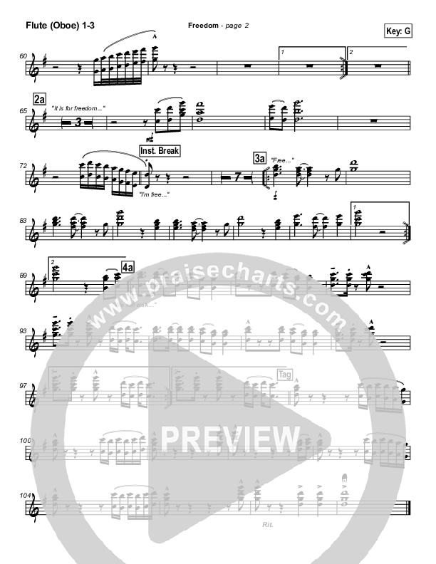 Freedom Flute/Oboe 1/2/3 (Darrell Evans)