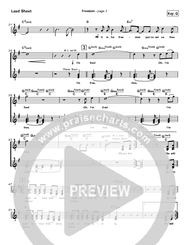 Freedom Lead Sheet (SAT) (Darrell Evans)