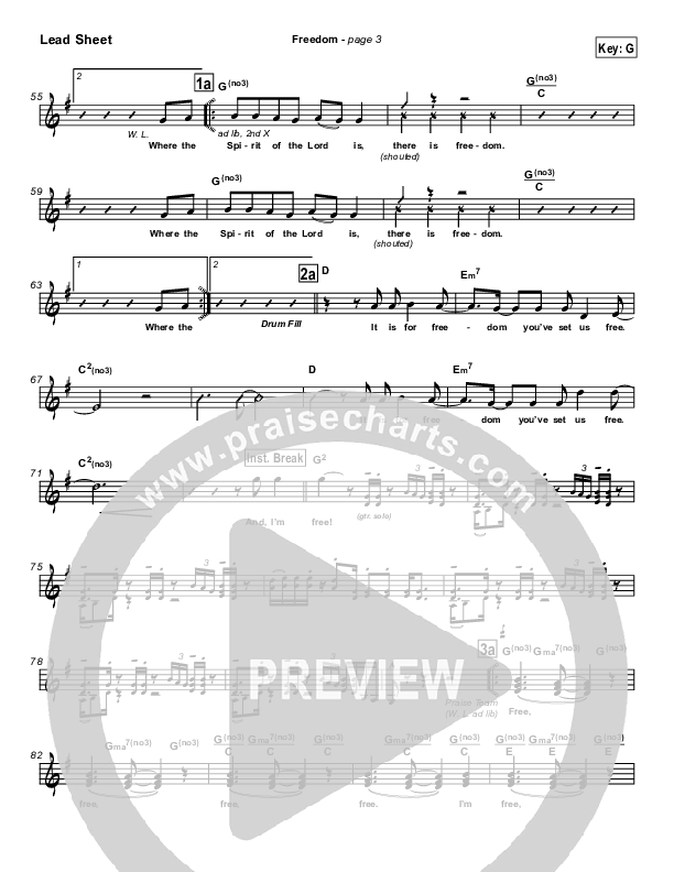 Freedom Lead Sheet (SAT) (Darrell Evans)