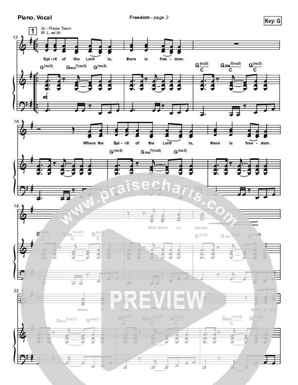 Freedom Piano/Vocal Pack (Darrell Evans)