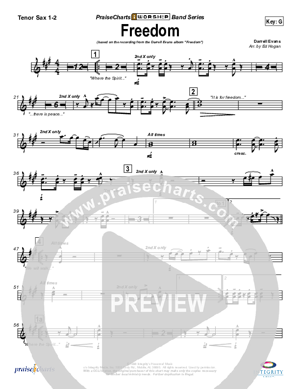 Freedom Tenor Sax 1/2 (Darrell Evans)