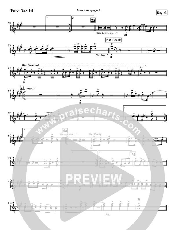 Freedom Tenor Sax 1/2 (Darrell Evans)