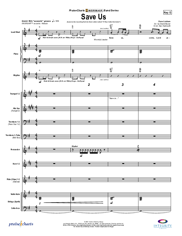 Save Us Conductor's Score (Dave Lubben)