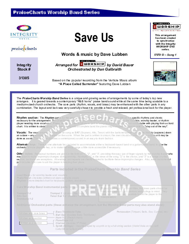 Save Us Cover Sheet (Dave Lubben)