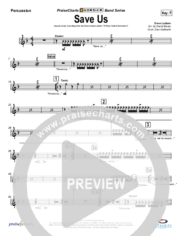 Save Us Percussion (Dave Lubben)