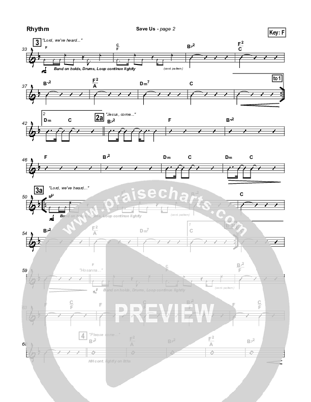 Save Us Rhythm Chart (Dave Lubben)