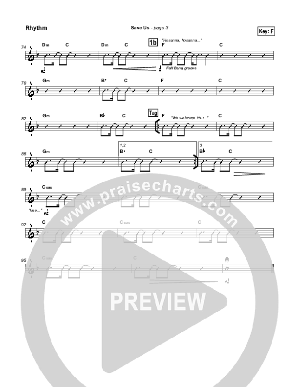 Save Us Rhythm Chart (Dave Lubben)