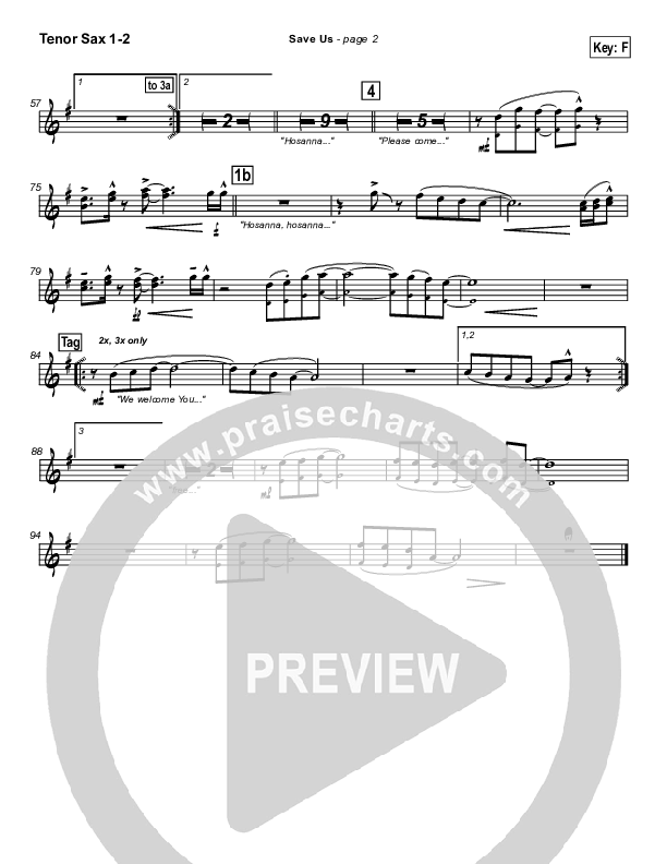 Save Us Tenor Sax 1/2 (Dave Lubben)