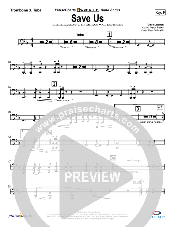 Save Us Trombone 3/Tuba (Dave Lubben)