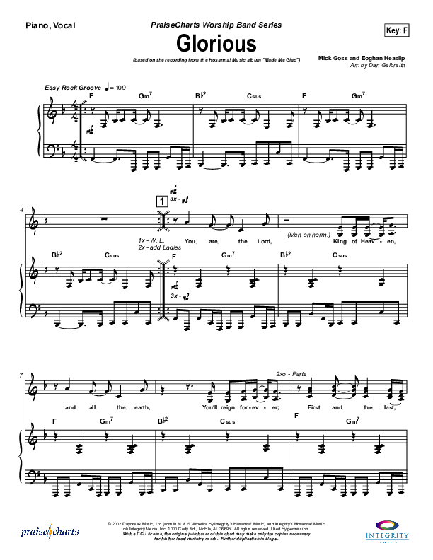 Glorious Lead & Piano (Michael Neale)