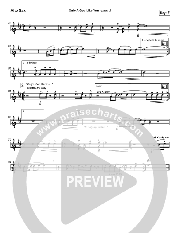 Only A God Like You Alto Sax (Michael Neale)