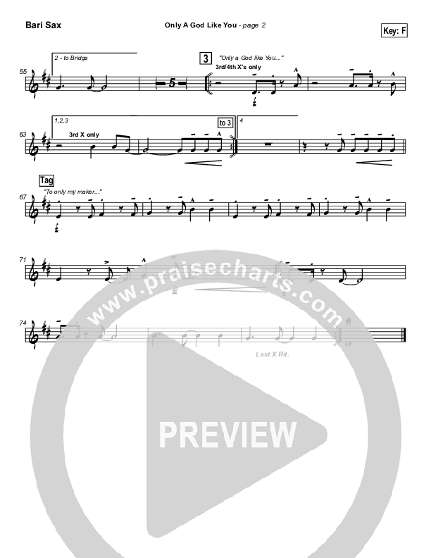 Only A God Like You Bari Sax (Michael Neale)