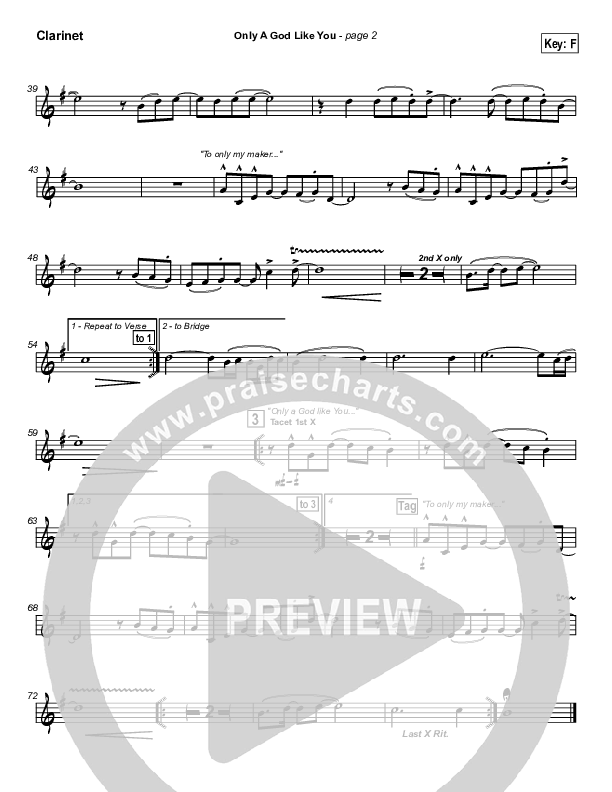 Only A God Like You Clarinet (Michael Neale)