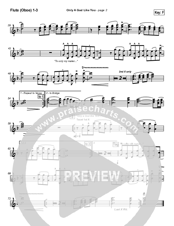 Only A God Like You Flute/Oboe 1/2/3 (Michael Neale)