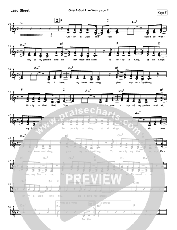 Only A God Like You Lead Sheet (Michael Neale)