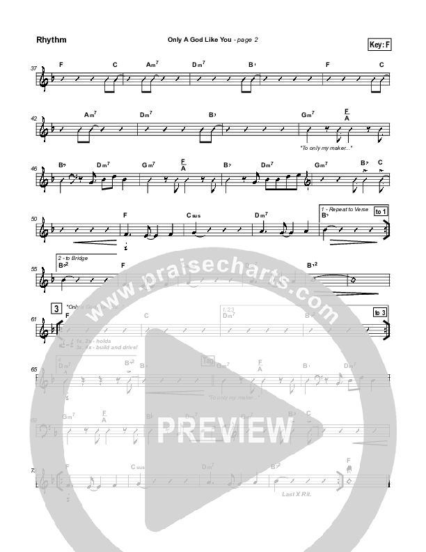 Only A God Like You Rhythm Chart (Michael Neale)