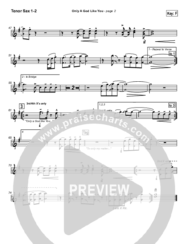 Only A God Like You Tenor Sax 1/2 (Michael Neale)